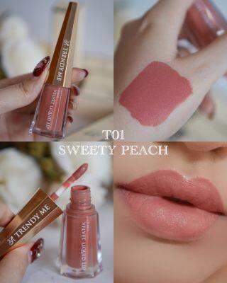 Trendy Me - 3in1 Velvet Liquid lip เทร็นดี้ มี ทรีอินวันเวลเวท แมทลิปสติก ( เครื่องสำอาง, ลิปสติก,ลิป,ลิปแมท,Cosmetic, Lipstick, Matte Lipstick)