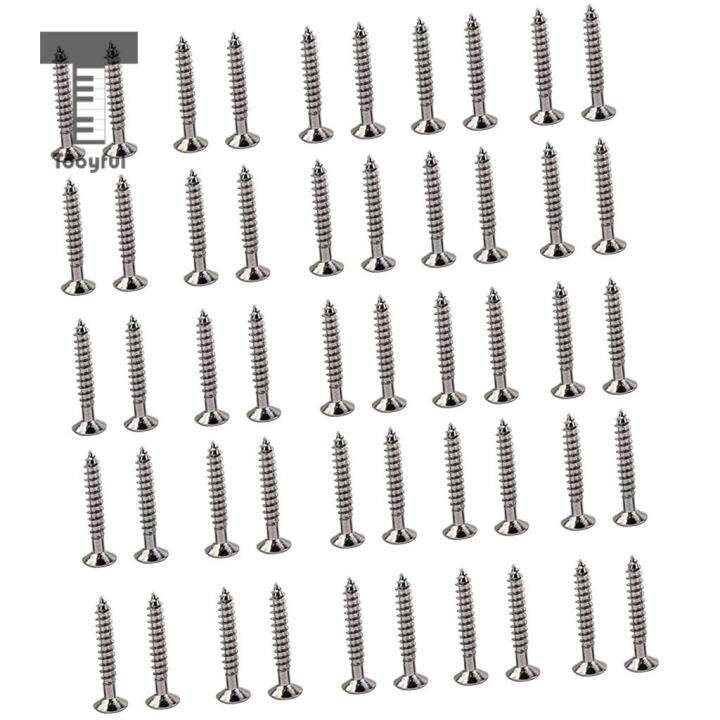 tooyful-50pcs-nickel-guitar-bridge-screws-tremolo-bridge-mounting-screws-for-electric-guitar-bass-parts