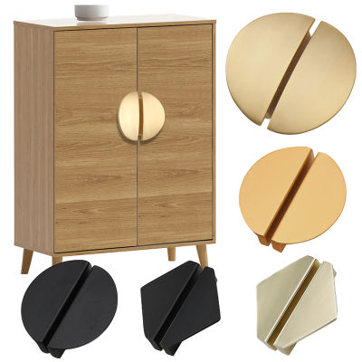 【CW】Door Furniture Pull Handles Geometric Cabinet Drawer Pull Knob Space Aluminum Matte Black Golden Cupboard Handle