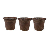 3 Pack Seating Grass Storage Basket Garden Flower Pot Handmade Sundries Organizer Planter Box Basket Nursery Pots