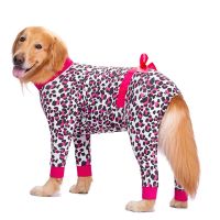 Pet Clothes Autumn Labrador Fat Dog Hair-proof Home Pajamas Bow Decoration Big Dog Four-legged Clothes Dog Pajamas Dog Costume