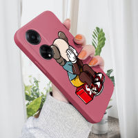 Case4you สำหรับ OPPO A1 5G A98 5G F23 5G ยี่ห้อแฟชั่นร้องไห้5G เคสโทรศัพท์เดิมขอบสี่เหลี่ยมรูปแบบของเหลวปลอกซิลิโคนคลุมทั้งหมดเคสป้องกันกล้อง