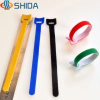 Wholesale 50pcs 12*200mm Nylon Reusable Cable Ties with Eyelet Holes Back to Back Cable Tie Nylon Hook Loop Fastener Management Cable Management