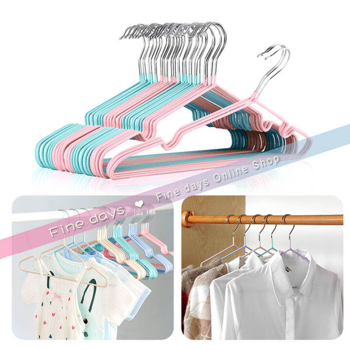 【Finedays】 10PCS Stainless Hanger For children Kid NonSlip Clothes