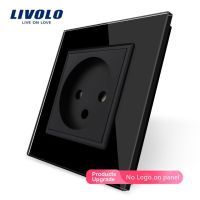 มาตรฐานอียู Livolo แผงแก้วคริสตัลสีขาวเต้าเสียบไฟอิสราเอล Ac 100 ~ 250โวลต์16a ปลั๊กไฟติดผนังเต้าเสียบไฟ Vl-c7c1il-11