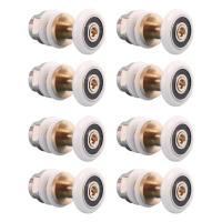 8PCS Shower Door Rollers for the Bathroom Glass Sliding Door Pulleys Wheels Ultra-Quiet Shower Glass Door Rollers