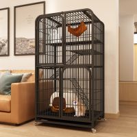 [COD] cage home indoor cat villa super large free space bold encryption with toilet pet cattery house