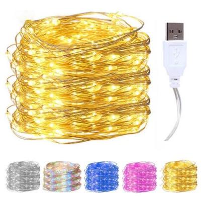 1M/2M/3M/5M/10M 5V USB LED String Light Fairy Christmas Copper Wire Wedding Garland Lights
