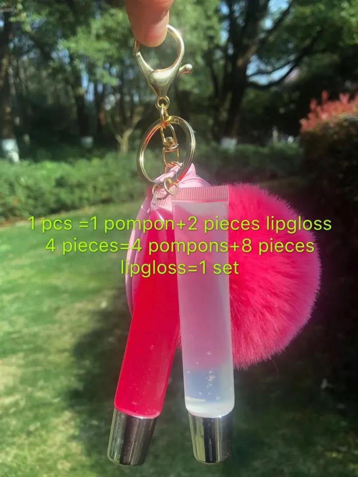 2022 Lipgloss Base Private Label Clear Pacifier Lipstick Mermaid Mini Set  Keychain Holder Gel Fox Key Chain Lip Gloss