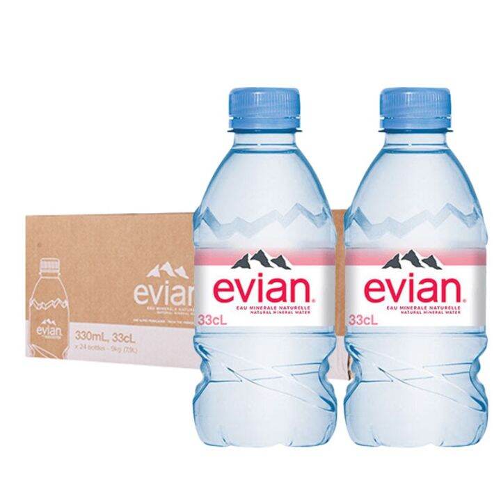 Evian Natural Mineral Water 33CL* 2 bottles From The Franch ALPS 依云矿泉水