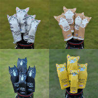 ใหม่น่ารักแมวกอล์ฟคลับ #1 #3 #5 # UT ผสมสีไม้ Headcovers DR FW UT Woods ปกตะลุมพุกใบมีดพัตเตอร์หัวหน้าครอบคลุม