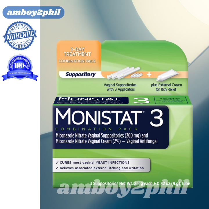 MONISTAT 3 DOSE YEAST INFECTION TREATMENT 7 PIECE SET SUPPOSITORIES AND