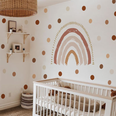 Funlife® Boho Rainbow Wall Decals Dot Wallpaper Heart Stickers DIY Nursery Girls Home Decor Bedroom Children Kids Babys Room