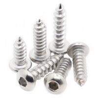 5-50pcs 304 Stainless Steel Round Pan Head Hex Socket Self Tapping Screws Wood Screw M2 M2.5 M3 M4 M5 M6 Nails Screws  Fasteners