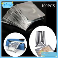 XIUZH 100PCS ครัวเรือน เกรดอาหาร สราญ แรป กระเป๋าเก็บของ เครื่องซีลสูญญากาศ ถุงซีลความร้อน ถุงอลูมิเนียมฟอยล์