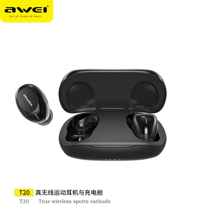 Awei T20 TWS True Wireless Earbuds Touch Control Bluetooth 5.0 Wireless ...