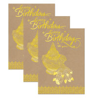 การ์ดอวยพรวันเกิด BLANK CARD Nature Friendly Happy Birthday Greeting Card - แพ็ค 3 : 48CBK308-P3