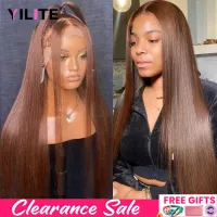 Brown Straight 13X4 Lace Front Human Wigs Chocolate Brown 360 HD Full Lace Frontal Wig Colored Lace Front Wigs For Black Women