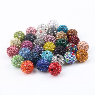 【CW】◈◘  33 colors 10pcs 6 Row 10mm Clay Paved Bead Pave Rhinestone Beads making