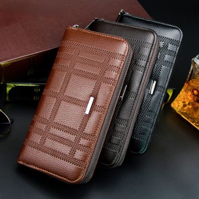 （Layor wallet）กระเป๋าตังค์ผู้ชาย39 S,กระเป๋าถือธุรกิจแฟชั่นยาวมีซิปกระเป๋าถือ Dompet Embos ความจุมากกระเป๋าเงิน39; S
