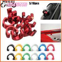 91LINTIN 5/10pcs 8 สี สายยางสำหรับใส่จักรยาน จักรยาน MTB กลางแจ้ง เครื่องประดับ กรณี Derailleur Lines สายเบรค/ตัวล็อคสาย คลิปรูปตัว C ตัวล็อคหัวเข็มขัดตัวซี