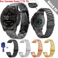 [ladies jewelry]20 22 26มม. สายสแตนเลสสำหรับ Garmin Fenix 7 7S 7X 6 6X Pro 5 5X Plus 3HR นาฬิกาข้อมือวง QuickFit สร้อยข้อมือโลหะ Correa