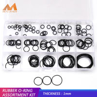 [คลังสินค้าพร้อม] OD 6Mm-30Mm CS 1Mm 150Pcs Black NBR Nitrile Rubber Ring PCP Oring Set O Ring 15 Sizes Box Set 1Mm Thickness Gasket Replacements Sealing O-Rings DQ004