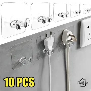 2Pcs Wall-Mounted Socket Hook Free Punching Power Plug Socket