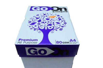 กระดาษถ่ายเอกสาร GO ON A4-80G-500ผ 1กล่อง 5ริม