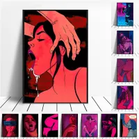 Figure Wall Art Canvas Painting Romantic Abstract Sexy Naked Woman Body Posters Prints Pictures for Modern Living Room Decor