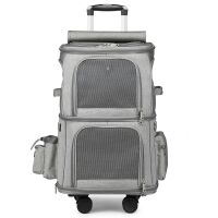 ◇■♞ Double-layer Pet Trolley Bag Portable Outdoor Telescopic Pull Rod Case Foldable Dog Carrier Cat Carrier Pet Carrier