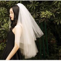 Elegant Short Bridal Two Layer 75cm Comb White For Wedding Party Tulle Veil Hair Accessories