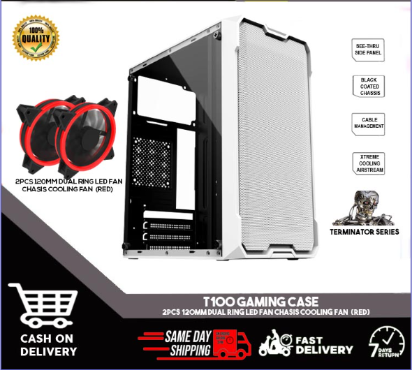 EmartPH KEYTECH T100 TEMPERED GLASS Side MESH Front panel, 2PCS GSTORM