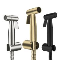 Brushed Gold Portable Bidet Sprayer Stainless Steel Toilet faucet Cold Bathroom Shattaf Valve Jet Set enema shower for ass