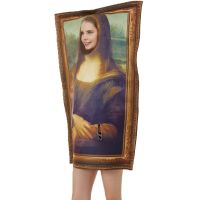 Cosplay Funny Mona Lisa Mural Costumes Props For Adult Unisex Sponge Jumpsuit Halloween Classic Carnival Fancy Dress Up Party