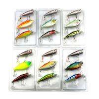 [Cheerfulhigh] 3 ชิ้นจำนวนมากเหยื่อตกปลาผสมชุดปลาซิว Crankbaits Topper  ตะขอ (สีสุ่ม)-นานาชาติ