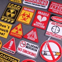 hotx【DT】 Biochemical Embroidered Patches Warning signs Badges Nuclear Stripes Iron Clothing