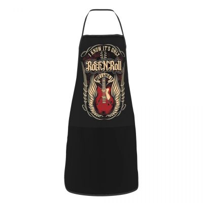 Rock And Roll Polyester Apron Cuisine Grill Baking Bib Tablier Florist Artisan Pinafores for Men Women Chef
