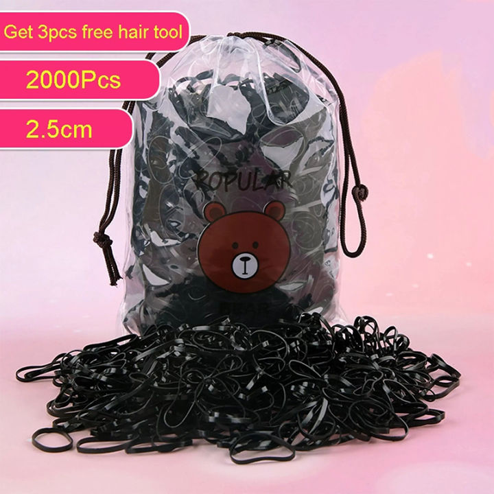 2000pcs-เด็กทารก-hairband-สีดำที่มีสีสันฟรีของขวัญยาง-band-เลดี้เครื่องประดับผม