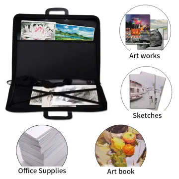 Plastic Art Portfolio, Large Art Portfolio with Handles,Waterproof Portfolio Folder for Artwork, Arts Storage Case for Drawing Sketch Photography