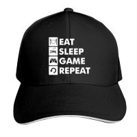 Eat Sleep Game Repeat Funny Gamer Nerd Black