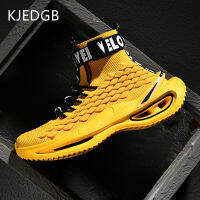 KJEDGB Autumn High-top Chunky Sneakers Men Shoes nd New Street Fashion Lightweight Casual Shoes for Men Yellow Gym Footwear