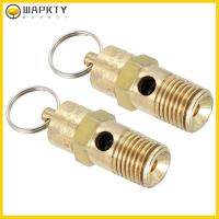 WAPKTY 2Pcs NPT ตัวผู้ วาล์วนิรภัย 1/4 ความดันความดันสูง วาล์วปล่อยน้ำ ชุดเซ็ต ฤดูใบไม้ผลิฤดูใบไม้ผลิ วาล์วไอเสียออก PSI หลายหน่วย