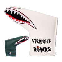 ☾❄ Big Shark Design PU Leather Golf Club Driver Fairway Wood Hybrid Magnetic Closure Blade Putter Covers