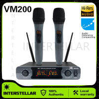 Audio wireless microphone ไมโครโฟนไร้สายคู่ VM-200 ไมโครโฟนไร้สาย ช่วงรับ UHF 50 ม ไมโครโฟนโลหะป้องกันการหล่น ไม่มีเสียงดังเสียงดีเช่นเดียวกับ LISA