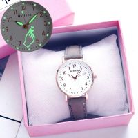 ashion Simple Style Luminous Watches Ladies High Quality imitation leather Belt Quartz Watch Girls Minimalist Casual Wristwatches