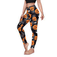 Halloween Pumpkin Spider Web Print Yoga Pants Women Seamless High Waist Leggings Gym Fitness Push Up Clothing Girl Tights