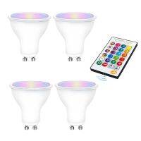 [HOT QQZIWWUJJWG 104] 4PCS GU10 RGBW RGBWW หลอดไฟ Led 16สี IR รีโมทคอนโทรล GU10 RGB สีขาว/สีขาวอบอุ่นฟังก์ชั่นหน่วยความจำ Deroration Light