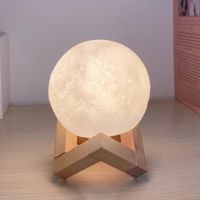 Hot 8cm LED Night Light Moon Night Light With Stand Electronic Bedroom Decor Night Lights Kids Gift Moon Light Home Decor Night Lights