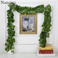 [ดอกไม้ประดิษฐ์ร้อน688] Plantas Artificiales De 3 Estillos Hojas Verdes Vid De Uva Hojas Falsas Decoración De Boda Flartores De Jardeses De Jardín DIY 18เมตร